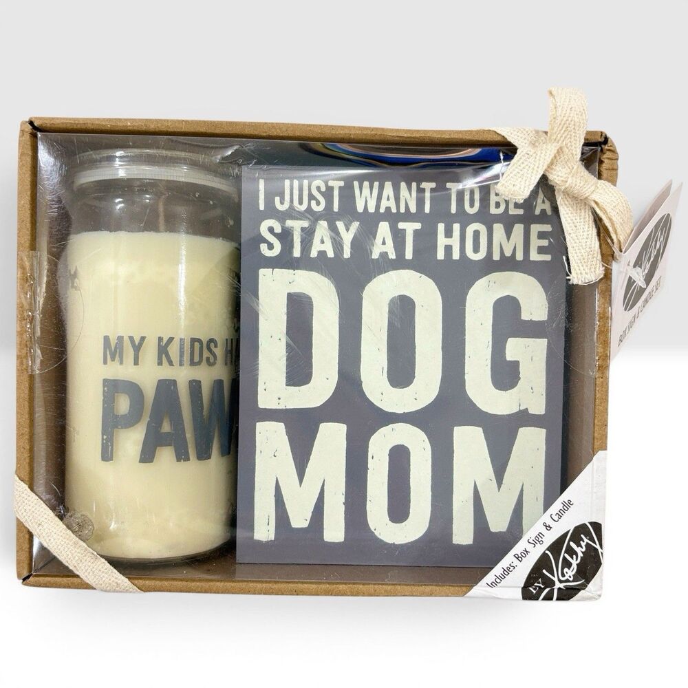 NEW Primitives Kathy & Candle Stay at Home Dog Mom My Kids Have Paws Set